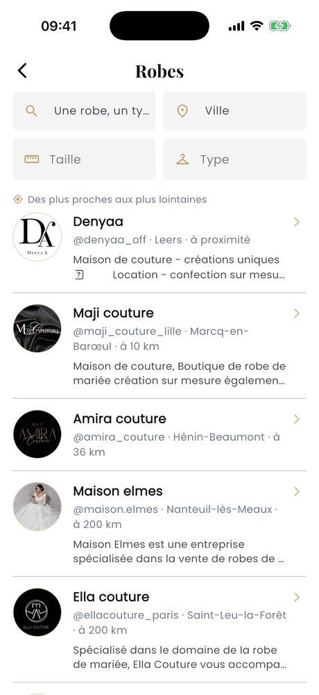 Les boutiques autour de vous, dans l’application