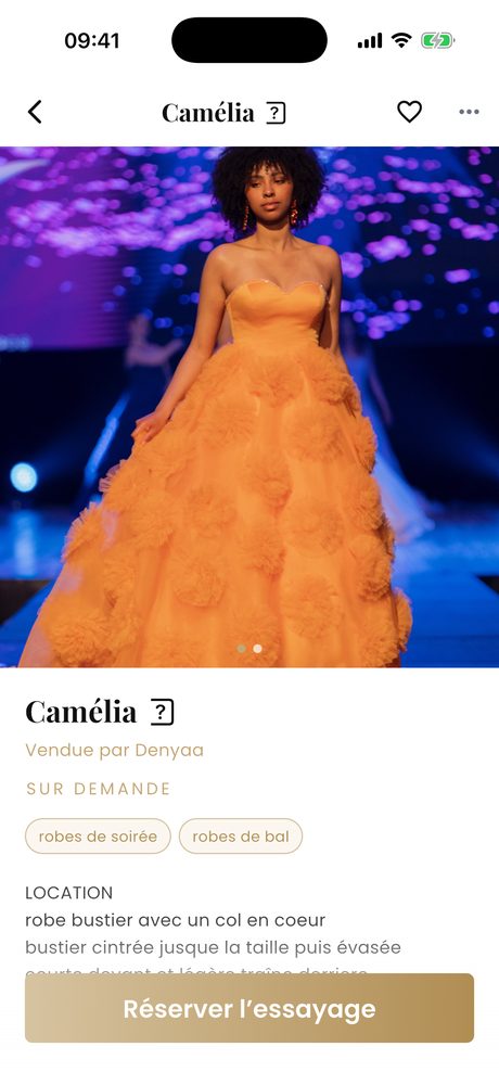 La liste des boutiques dans l’application